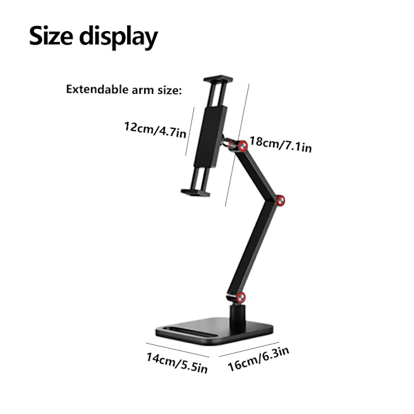 Bracket Monitor Desk Holder Metallstativ 16 tum Universal Utbyggbar BlackA 3 knots