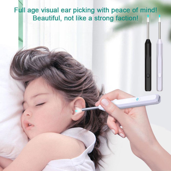 Smart Ear Wax Removal Cleaner Wireless Visual Endoscope Otoscope white suit suit
