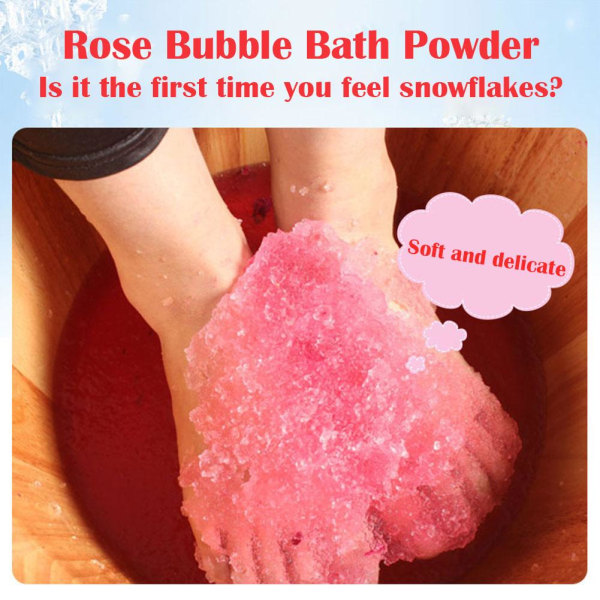 Foot SPA Salt med Exfolieringsscruber - Rose Bubble Bath Powder Pink 2pcs