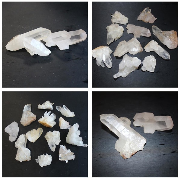 SXRC Natural White Crystal Quartz Cluster, 30/80g Natural Rock Sp Multi-colorC C