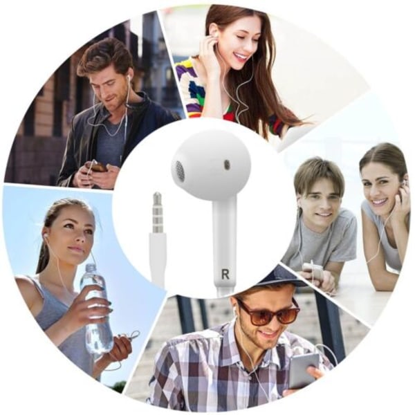 Trådbundna in-ear-hörlurar Hörlurar Öronsnäckor Stereo 3,5 mm med MIC F white B