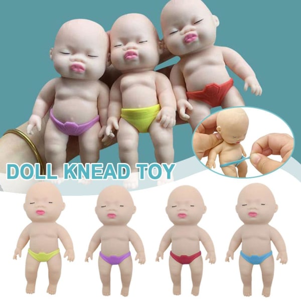 Söt Squeeze Baby Doll Toys TPR Simulation Doll 8/14CM✨f blue 14cm