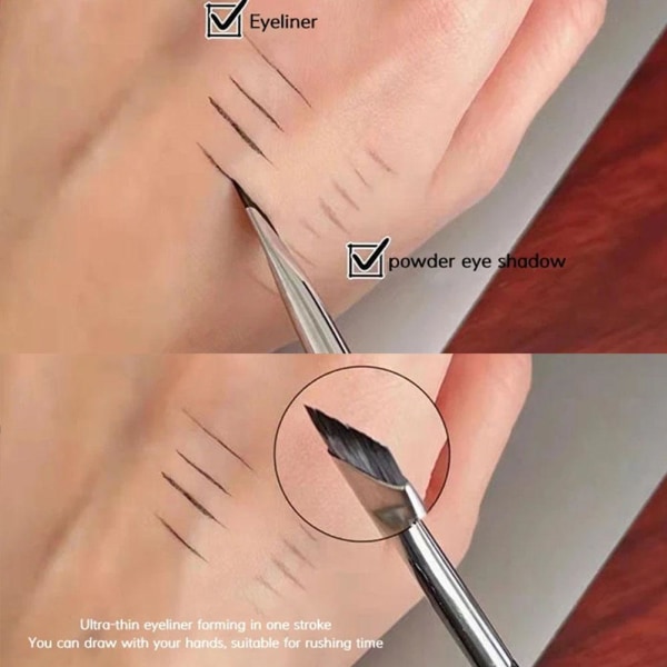 Oblique Flat Sickle Blade Eyeliner Brush Flat Angle Eyebrow Brus  eyeliner brush 1pcs