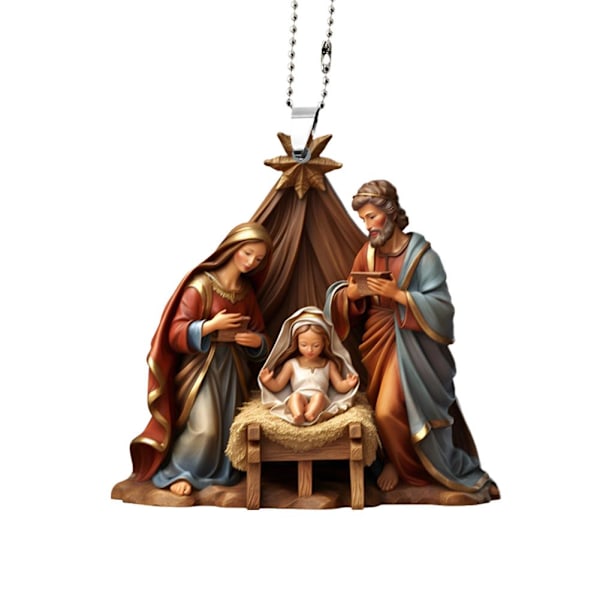 Julkrubba Ornament, Akryl 2D Jesu Födelse Style 2 1pcs