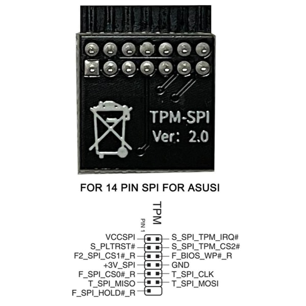 Tpm2.0 Säkerhetsmodul Stödjer Multi-märkes Moderkort 18 14 2 black 14pin LPC for asus