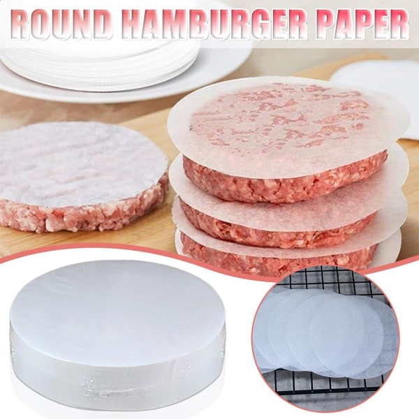 100/200st Papper för Burger Press Hamburger Rund Separator Non 13cm 100pcs