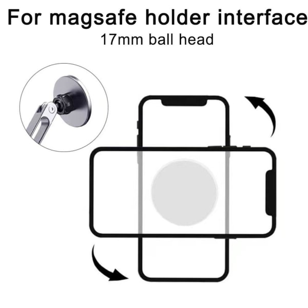 Magnetisk Telefonhållare Magnet Bil för 17mm Kulhuvud Fäste För silver 17mm