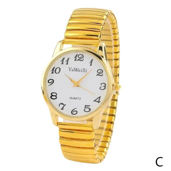 NYA Unisex Armbandsur Kvartsur Expandable Stretch Herrar Dam gold Male