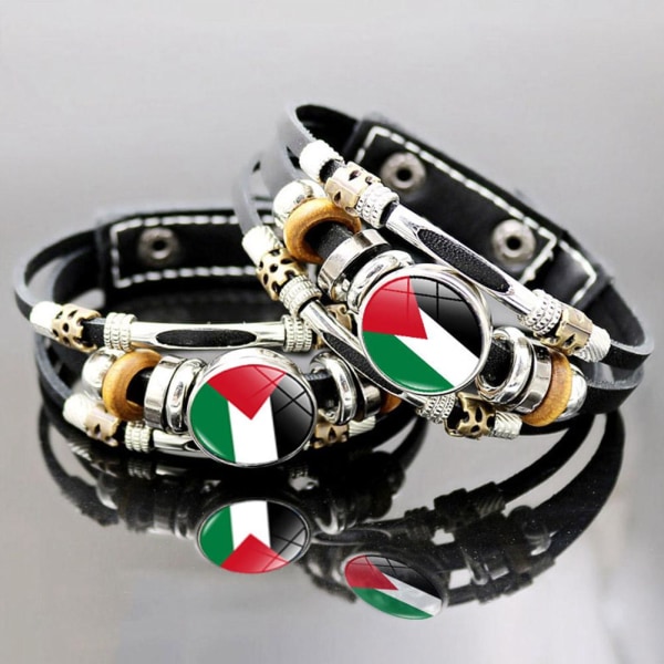 1XPalestinian Flag Braided Armband Palestine Four Colors Flag W