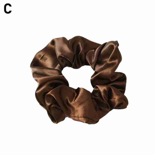 Satin Silk Hair Tie Elastisk Scrunchie Hästsvanshållare Hårdekor coffee One-size