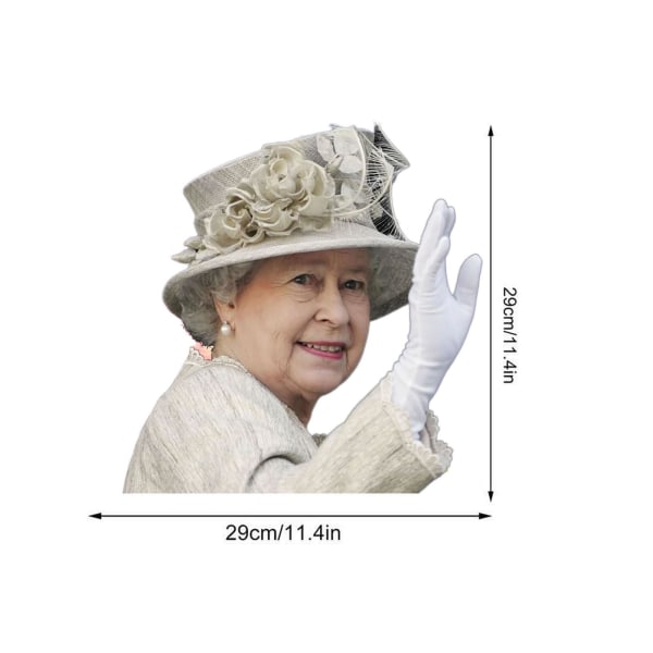 MINNES Drottning Elizabeth II VATTENTÄT VINYL KLISTERMÄRKE Multi-colorA left