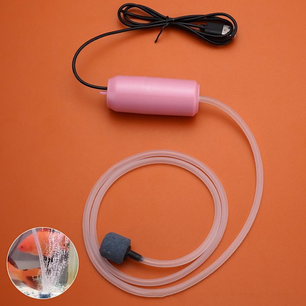 Tyst USB-akvariumsyrepump för bärbar fisktank Pink 1set