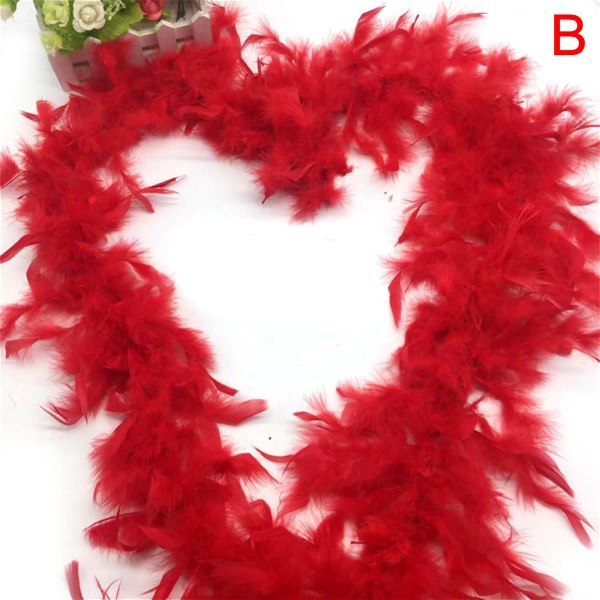 2 M julgran White Feather Boa Strip Xmas Ribbon Party Gar white One-size