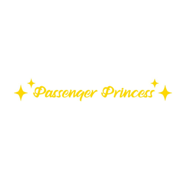 Passenger Princess Decal Sticker, Princess Sticker, Back View Mir Black 10CM*2CM