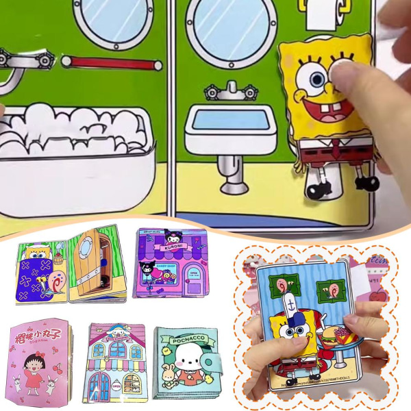 Handgjord Toy Busy Book Tecknad Sanrio Dekomprimera tyst bok DIY A Material package