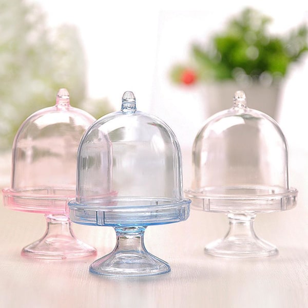 Mini Cake Stand Cupcake Box Plast Candy Box Party Favor Gifts Transparent one-size 10pcs