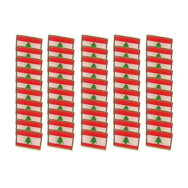 Libanon Flagg Lapel Nål, Metallisk Nationell Libanesiskt Flagg Lapel Nål 10PC One size