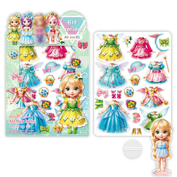 Magnetisk Klä-upp-docka Magnetisk Prinsessa Lekset Papper Hanfu Series 1pcs