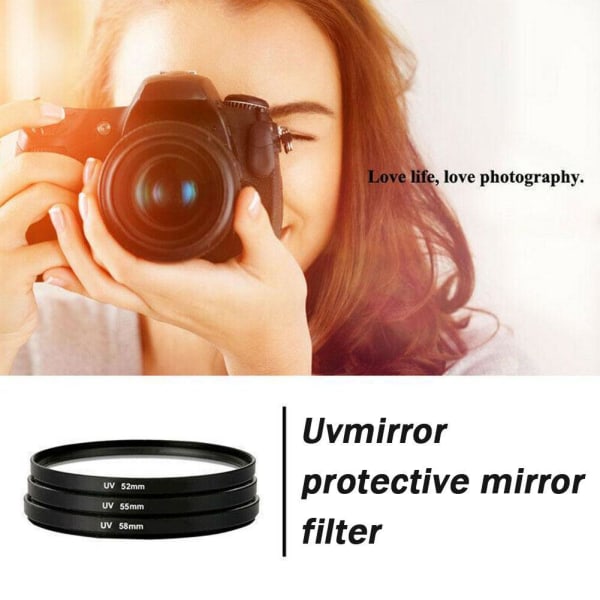 1st tunt UV-filterskydd För Olympus Nikon objektivkamera blackL 77mm
