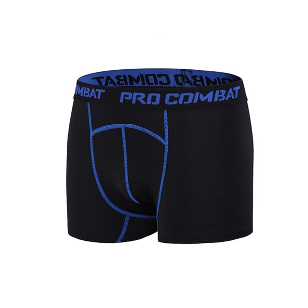 Korta tights för män med hög elasticitet kompressionsbyxor presenteras I blue XXL
