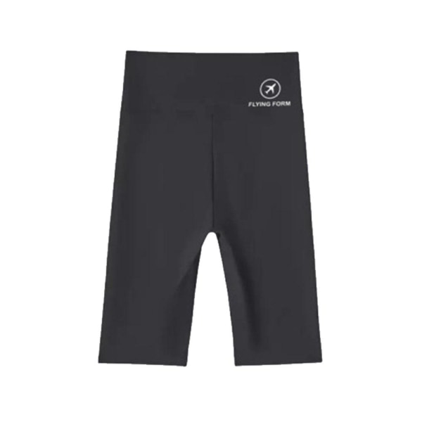 Kvinnor High Waist Yoga Shorts Pocket GymCycling Biker Hot Pants S black M40-50kg
