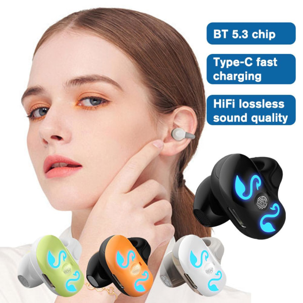 Nya Bluetooth 5.3 Wireless Earbuds Ear Clip Headphones Sport Hea brown one-size