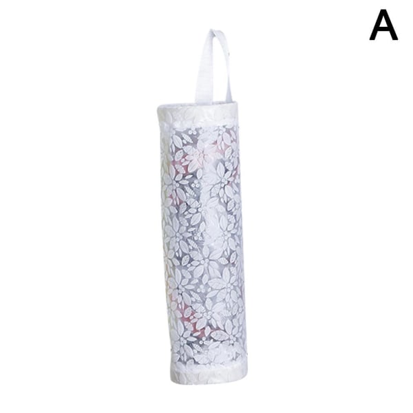 Väggmonterad hängande plastpåshållare Dispenser Förvaring Sopsäck white 1pc