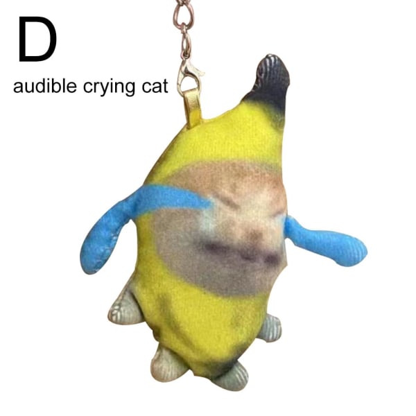 Skzoo plysch docka nyckelring tecknad söt modeväska hänge audible crying cat one-size
