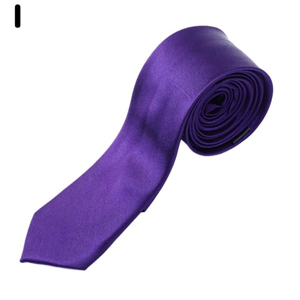 Slips för män Slim Tie Enfärgad Slips Polyester Smal Cravat navy blue One-size