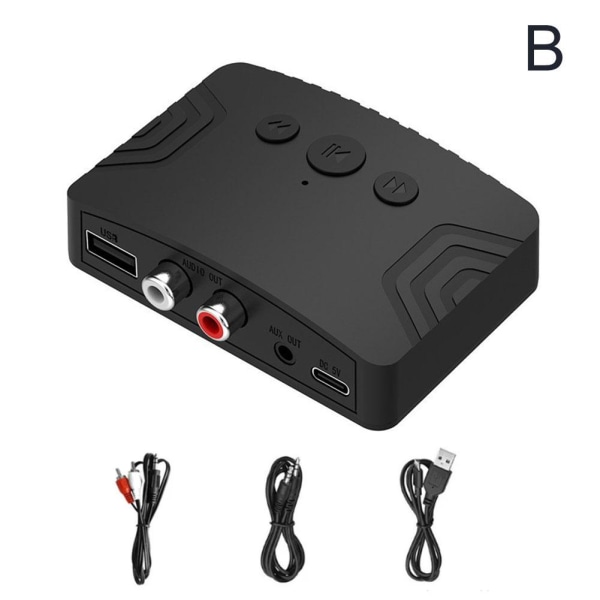 Bluetooth 5.3 trådlös ljudmottagare för PC-TV Bilsatshögtalare blackB with rca line