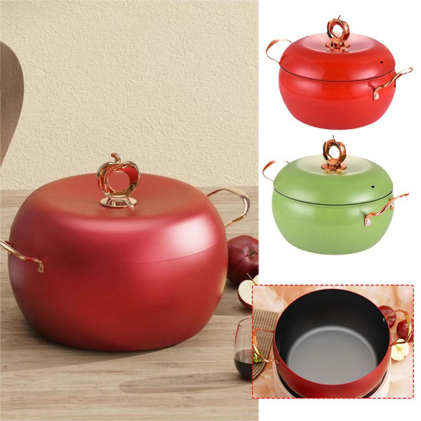 Emalj Stock Pot, Multikoker Gjutjärn Tomat Pot, Slow Cooker, Nr green onesize
