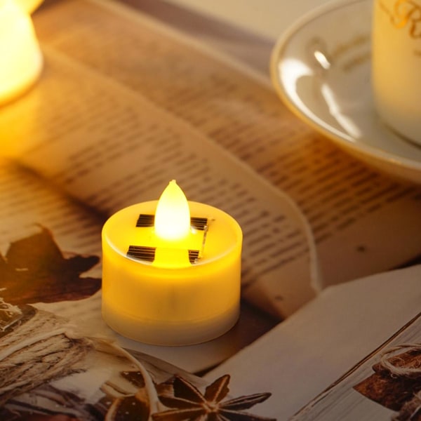6 ST Solar Christmas Flameless Candles LED värmeljus Flickerin yellow One-size 6pcs