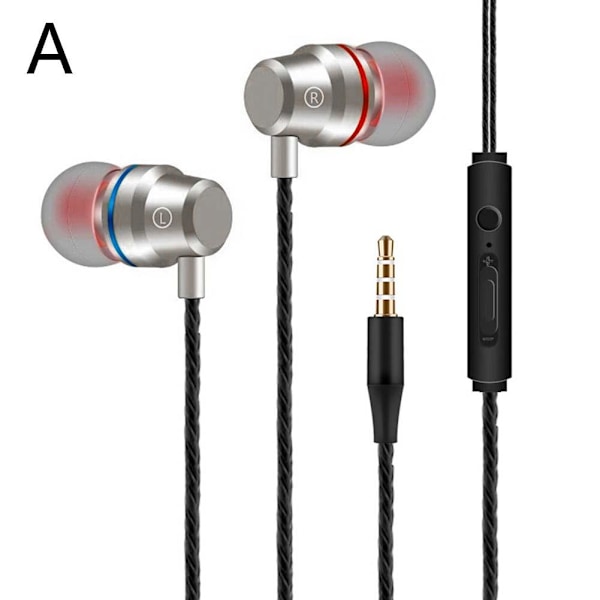 3,5 mm HIFI Super Bass-headset In-Ear Hörlurar Stereo  silver onesize