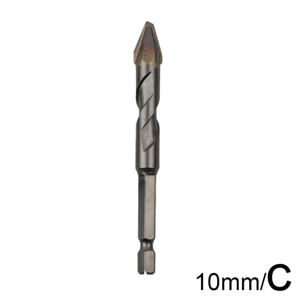 1 ST krokborr 6mm/8mm/10mm/12mm Superhård triangulär D silverC 10mm