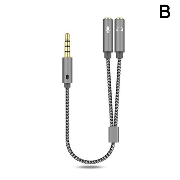 3,5 mm headsetadapter Y-Splitter Jack-kabel med separat ljud Mi black One-size