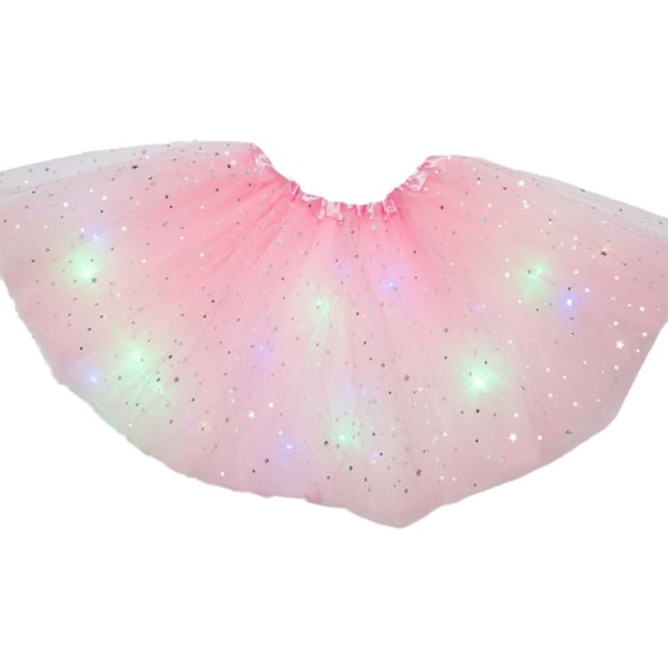 LED glödande ljus Tutu-kjolar Fairy Costume Kids Light Up-kjol yellow one size