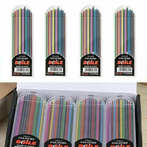 2B 12 färger blypåfyllning Multi blyertspenna Assorted I5A1 2.0 90a1 |  Fyndiq