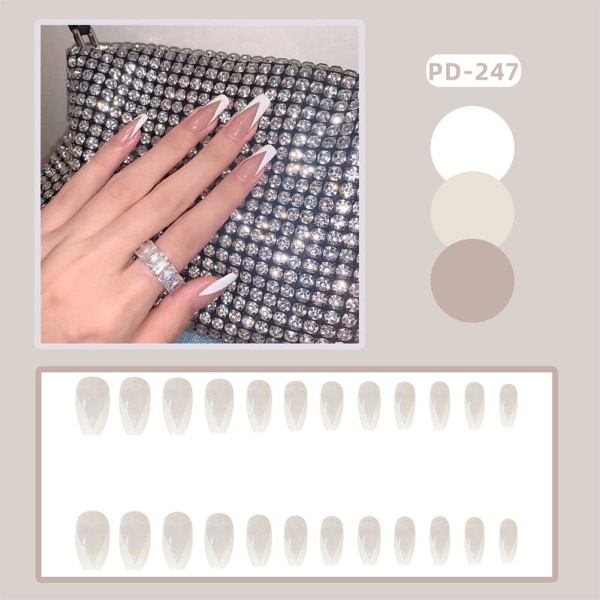 Fake Nails DIY Nagelklistermärken Vackra färgmatchande Avtagbara 3 one-size