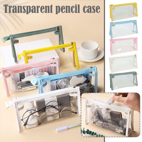 Ins Minimalistisk Transparent Case Style Clear Pencil Box Co white one size