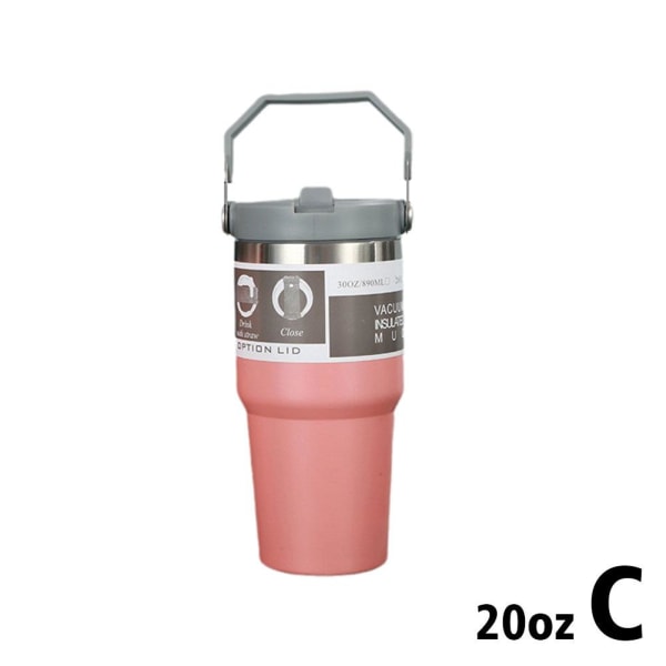 Termosflaska Vakuumkolv i rostfritt stål Isolerad vattenflaska pink 30oz