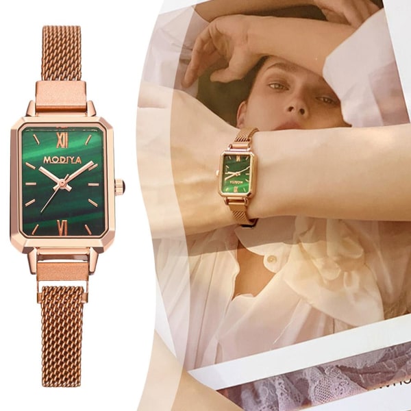 INS Wind Sen-serien Peacock Green Small Square Watch Art Small F Brown One size
