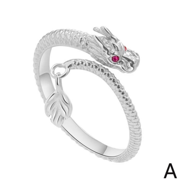 CRDWN Dragon's Tail Qiankun Lucky Ring, Dragon Hand Ring, Silver D Silver One size