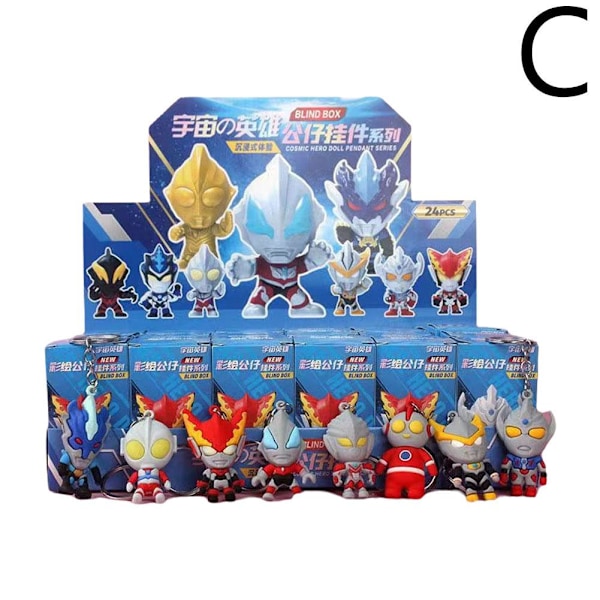 24-pack BB 3 slumpmässigt levererade tecknade anime mini dockor hänge T ultraman 24pcs/set