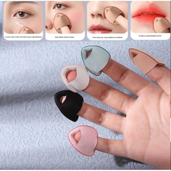 3 st Mini Finger Puff Set Makeup Svamp Concealer Foundation skin color 3pcs