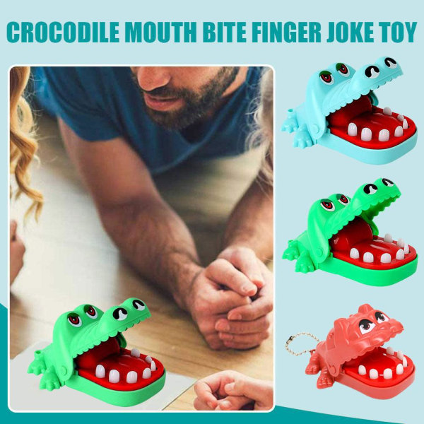 Rolig Krokodil Mun Bite Finger Skämt Leksaker Nyhet Praktisk T green one-size