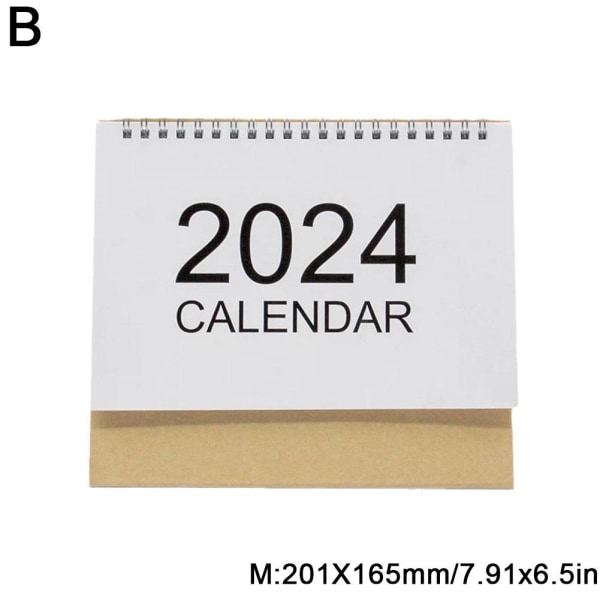 2024 Kraft Desk Calendar Minimalist Desktop-tält✨b M 2024.1-2024.12