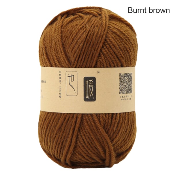 Four Ply Wool Ball Partihandel Akrylgarn Fyra Ply Medium Grov Burnt brown One-size