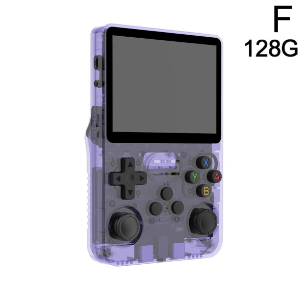 R36S Retro Handheld Video Game Console Linux System 3,5 tums IPS transprent 128G