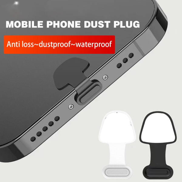 Mobiltelefon Laddningsport Anti-dammkontakt USB Typ C Port Protec black For iphone