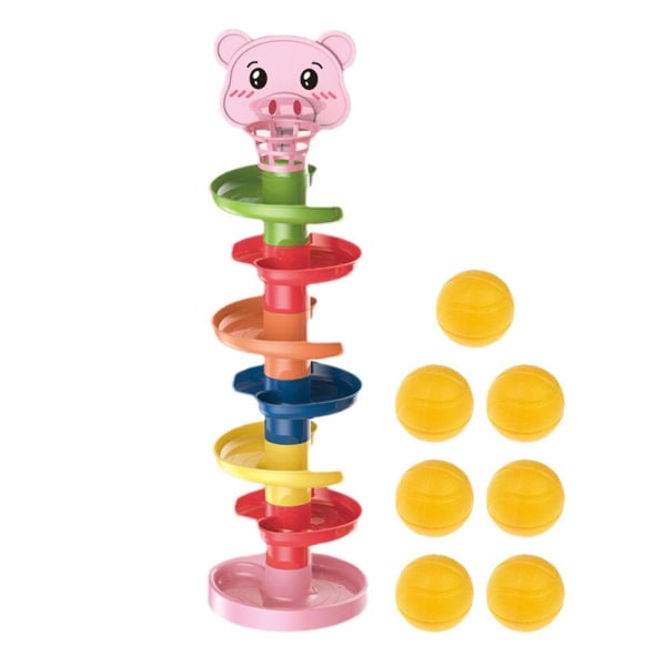 Rolling Ball Pile Tower Ball Stack Tower Tidig utbildning Slide B 5 layer pig